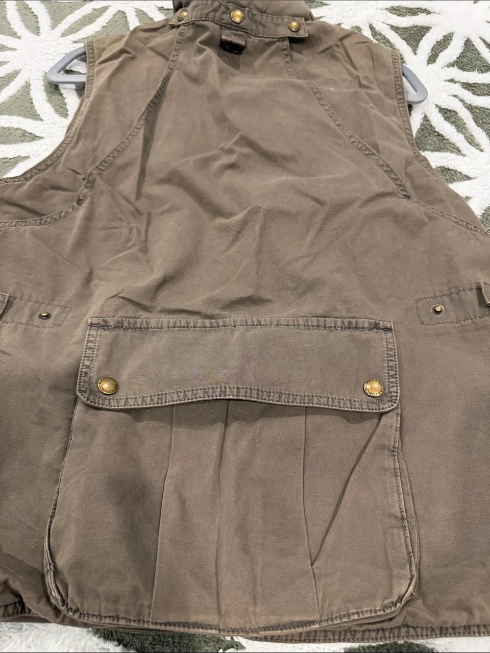 Banana Republic Men's Brown Utility Vest with Multiple Pockets